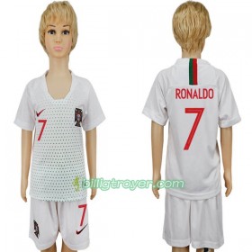 Billige Fotballdrakter Portugal RONALDO 7 Barn VM 2018 Bortedraktsett